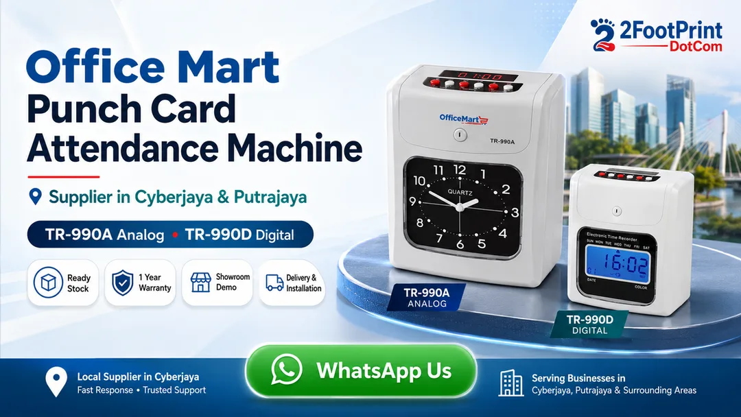 Office Mart TR-990A Analog and TR-990D Digital punch card attendance machine time recorder supplier in Cyberjaya Putrajaya