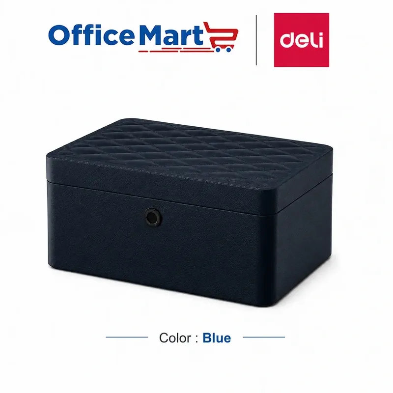 Deli AE205 blue jewellery safe featuring fingerprint unlocking and luxury jewellery protection