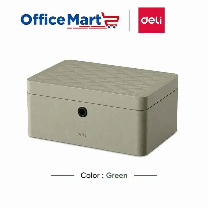 Deli AE205 green jewellery safe with embroidery craftsmanship and biometric fingerprint access