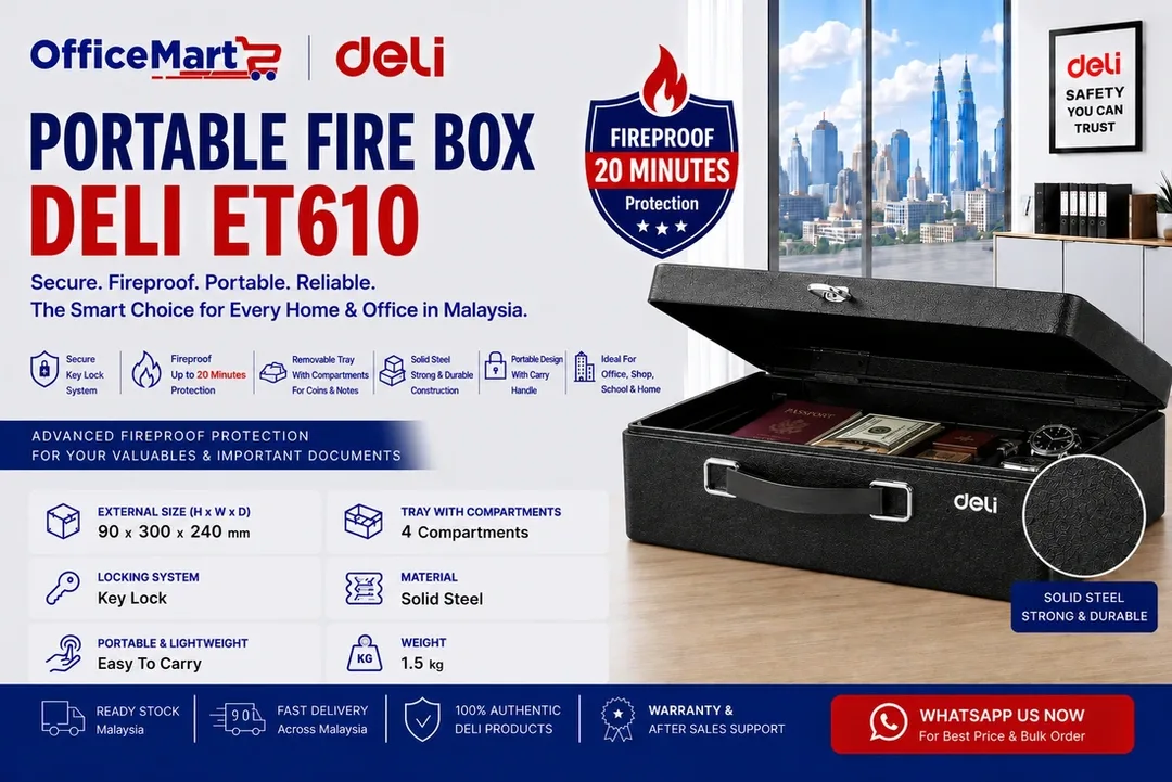 deli et610 portable fire box malaysia