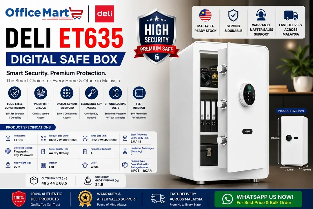 Deli ET635 Fingerprint Safe Box with Touch Panel