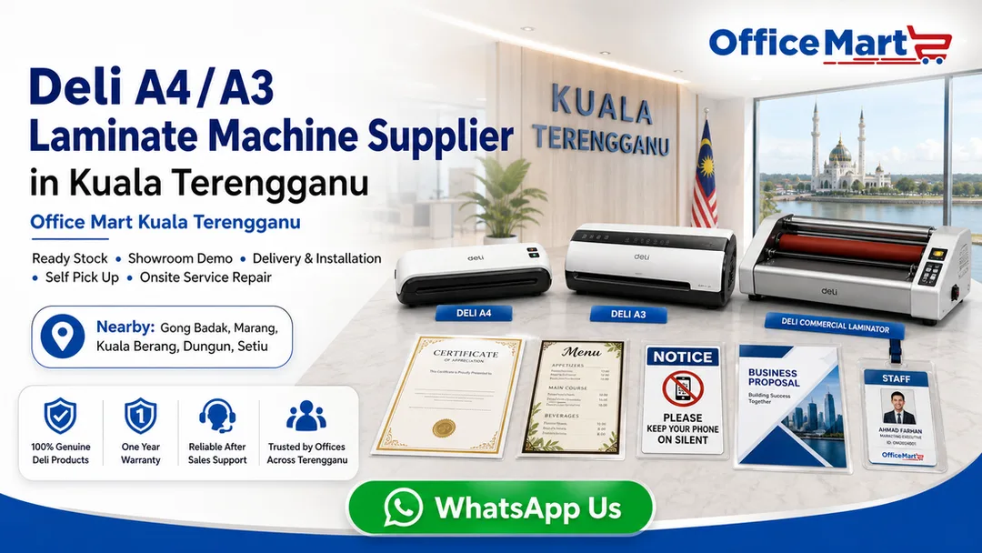 Deli A4 A3 laminate machine supplier Kuala Terengganu Office Mart