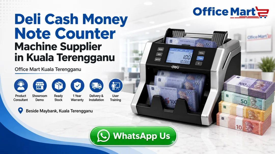 Deli cash money note counter machine supplier in Kuala Terengganu Office Mart