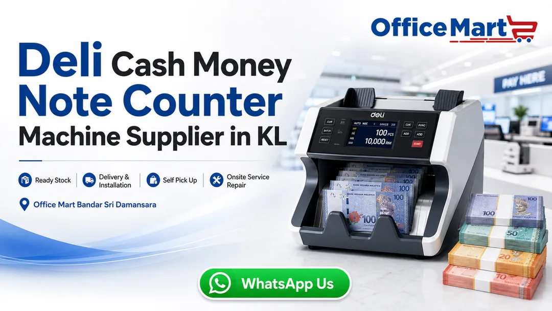 Deli cash money note counter machine supplier in Office Mart KL Bandar Sri Damansara