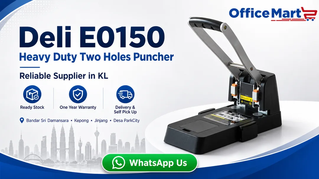 Deli E0150 Heavy Duty Two Holes Puncher 150 Sheets Supplier in KL Malaysia Office Mart