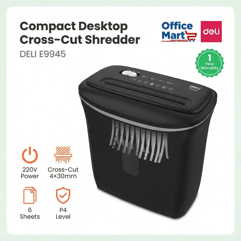 Deli Paper Shredder E9945 Malaysia for Office Document Security