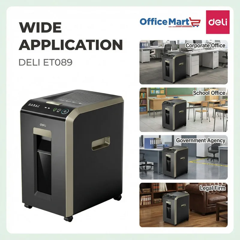 DELI ET089 commercial paper shredder for corporate office, school office, government agency and legal firm Malaysia
