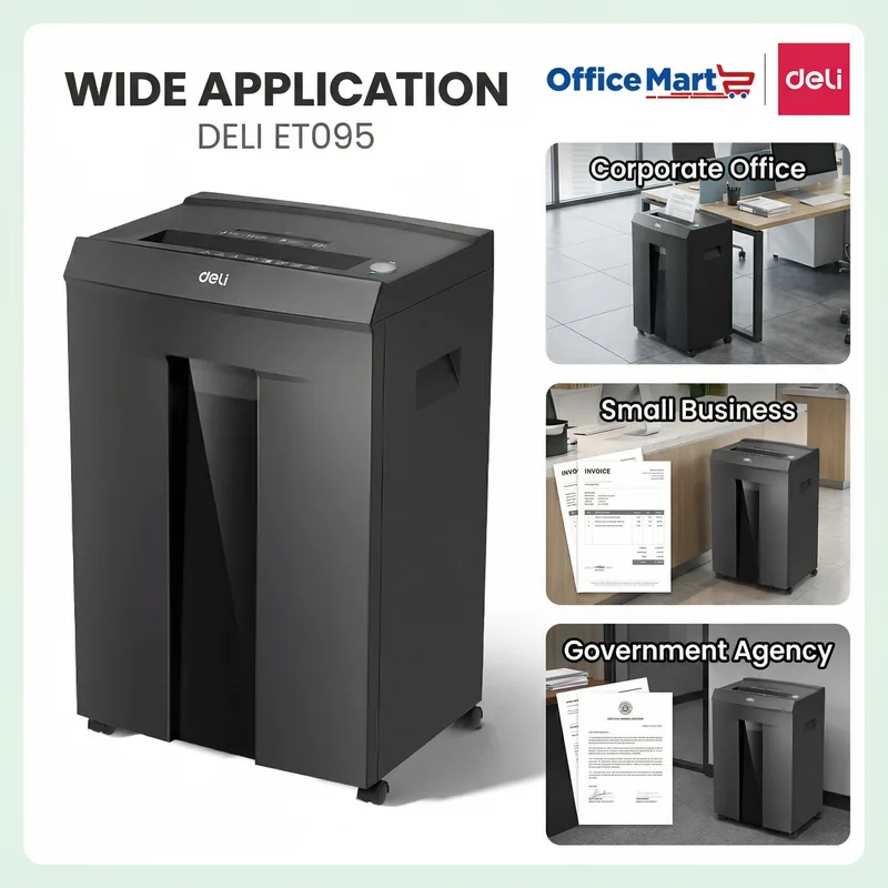 DELI ET095 heavy duty paper shredder for office desk, accounting office and small business use in Malaysia