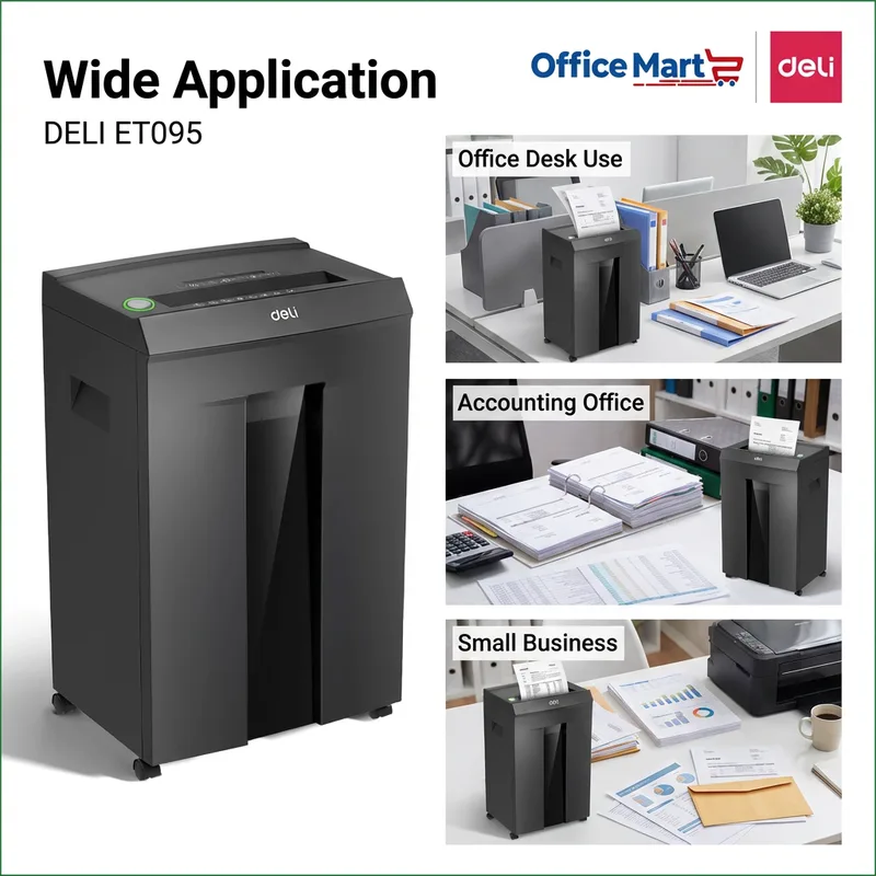 DELI ET095 commercial paper shredder for corporate office, SME and government agency document security Malaysia