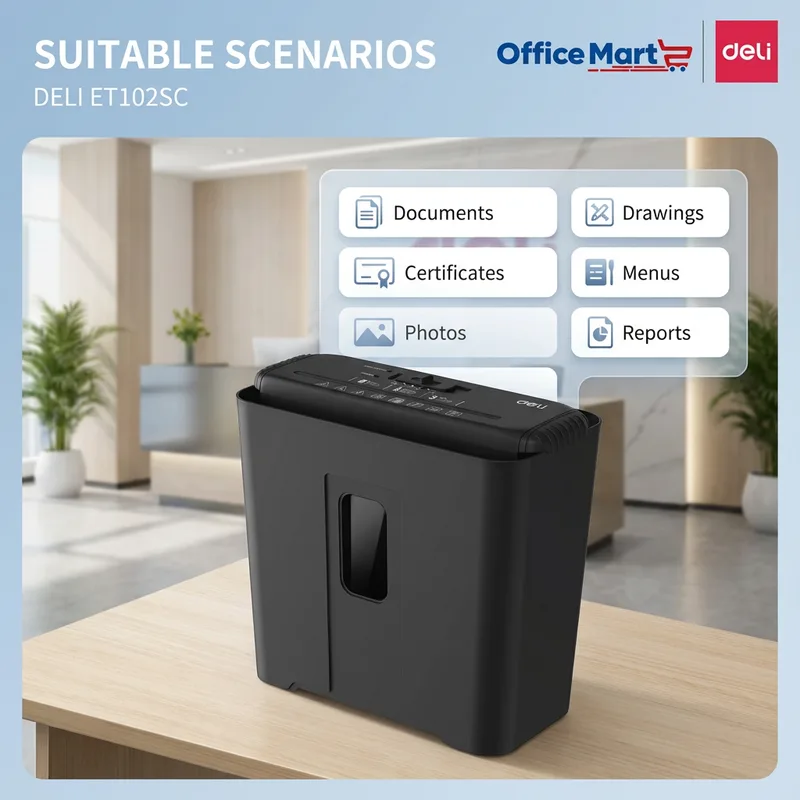 Deli ET102SC Paper Shredder for Business Document Security