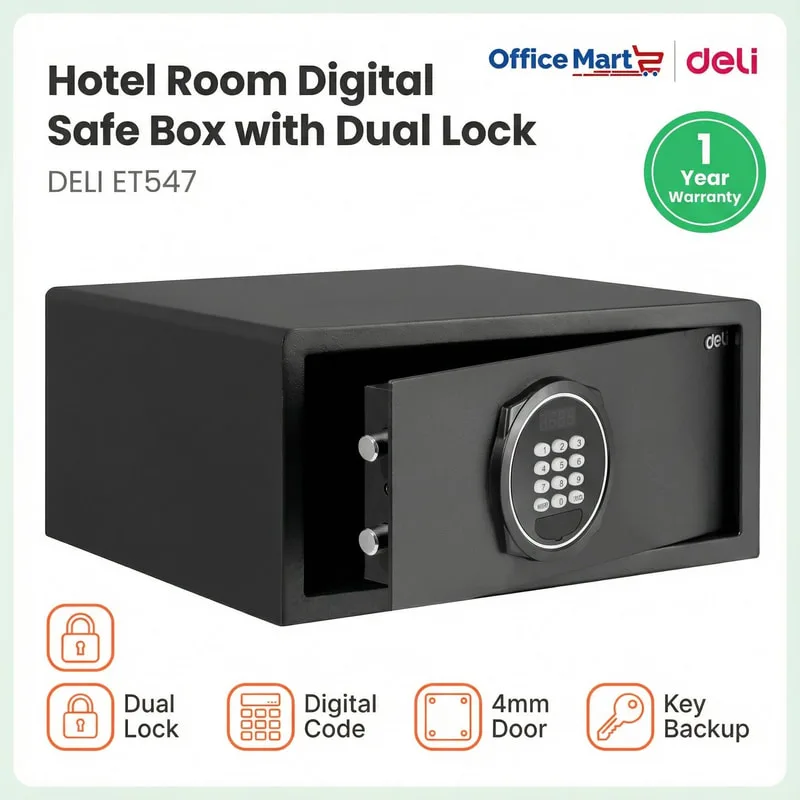 Deli ET547 hotel room digital safe box Malaysia
