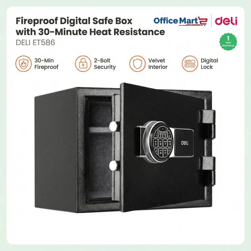 Deli ET586 fireproof digital safe box Malaysia