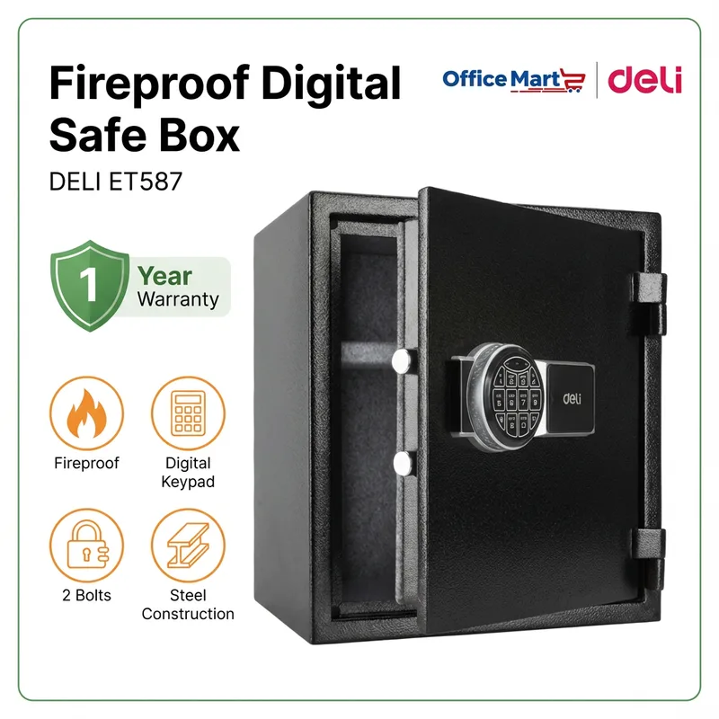 Deli ET587 fireproof digital safe box with warranty