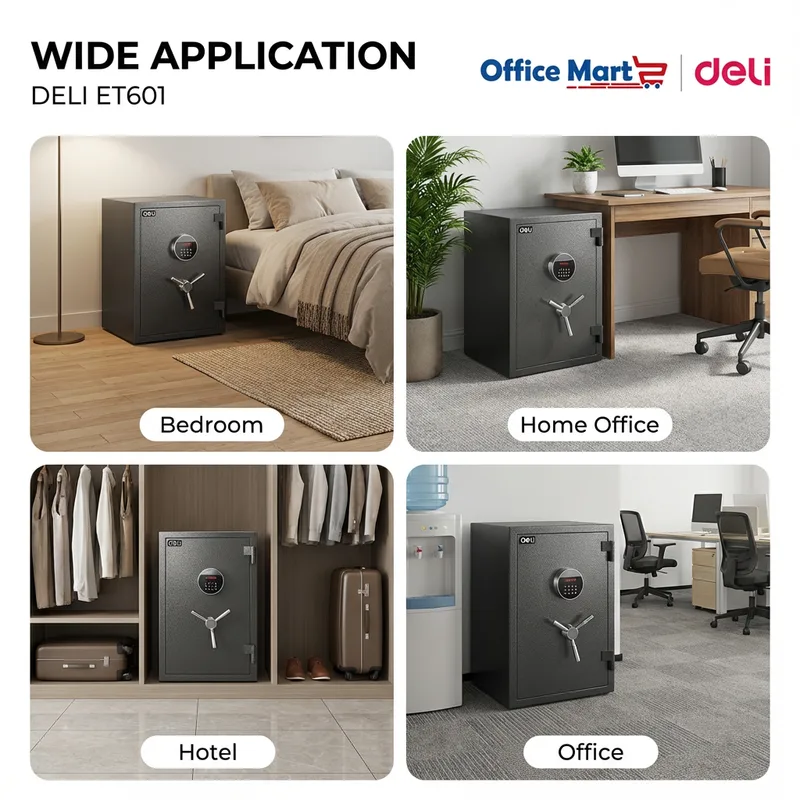 Deli ET601 fireproof safe box for bedroom office hotel and home office Malaysia