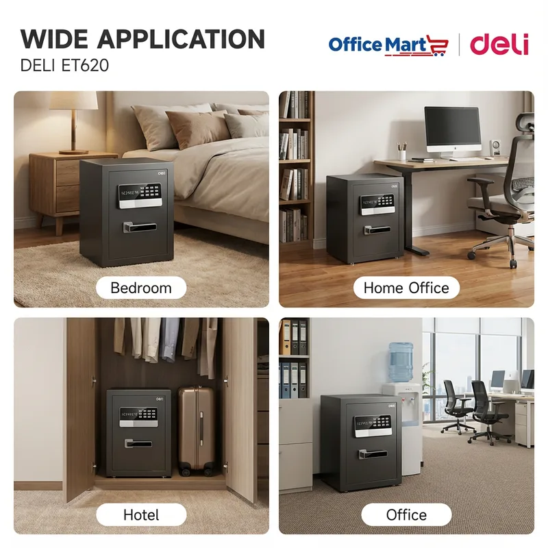 Deli ET620 digital safe for bedroom home office hotel and office security Malaysia