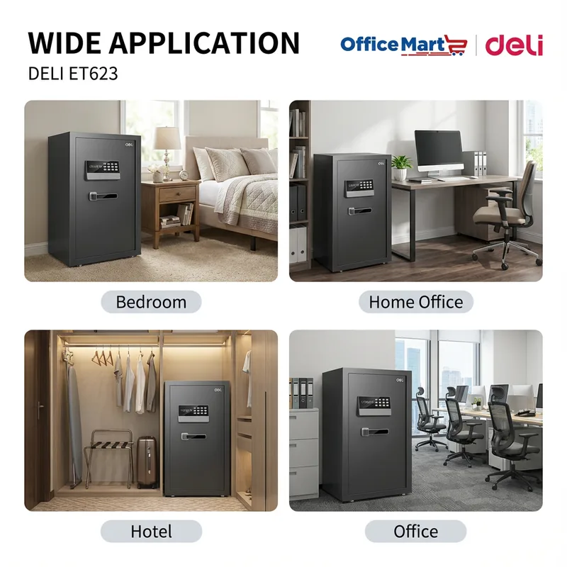 Deli ET623 dual lock digital safe for bedroom home office hotel office use Malaysia