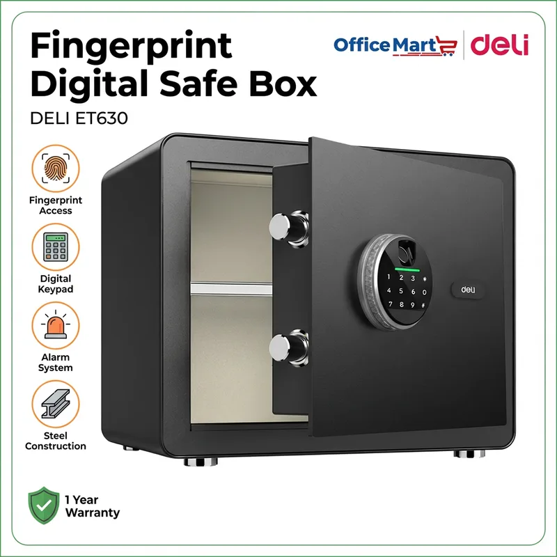 Deli ET630 fingerprint digital safe box supplier Malaysia for office and home security