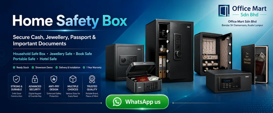 Deli home safety box Malaysia from Office Mart Sdn Bhd Kuala Lumpur