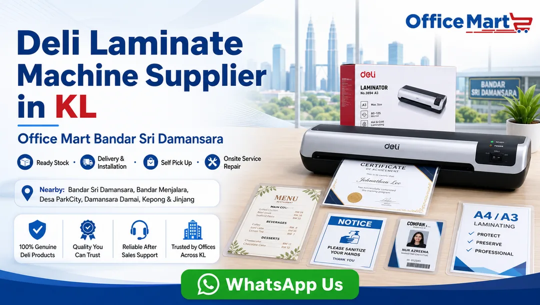 Deli laminate machine supplier KL Office Mart Bandar Sri Damansara