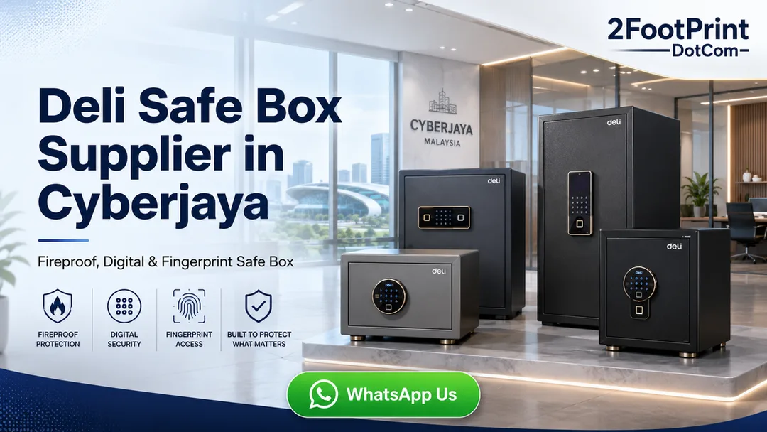 Deli safe box supplier in Cyberjaya 2FootPrint DotCom with fireproof fingerprint digital commercial home and hotel safe box models