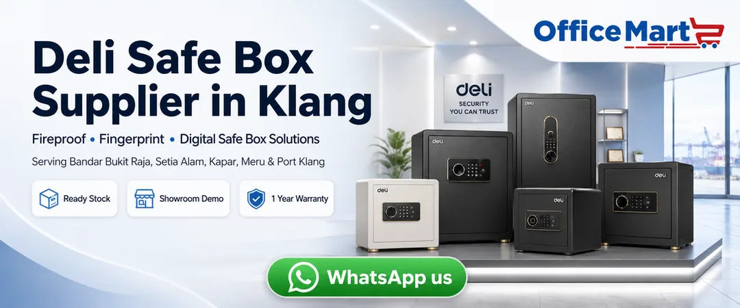 Deli safe box supplier in Klang Puncak Jaya Sales And Service with fireproof fingerprint digital commercial home and hotel safe box models