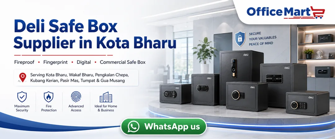 Deli safe box supplier in Kota Bharu Office Mart with fireproof fingerprint digital commercial home and hotel safe box models