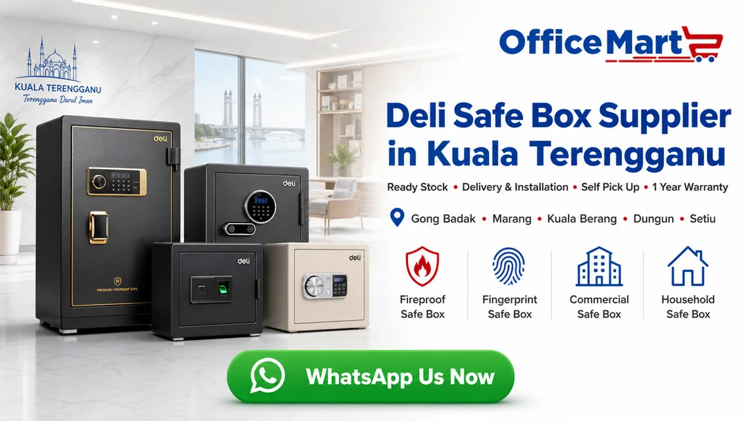 Deli safe box supplier in Kuala Terengganu Office Mart with fireproof fingerprint digital password commercial home hotel and portable safe box models