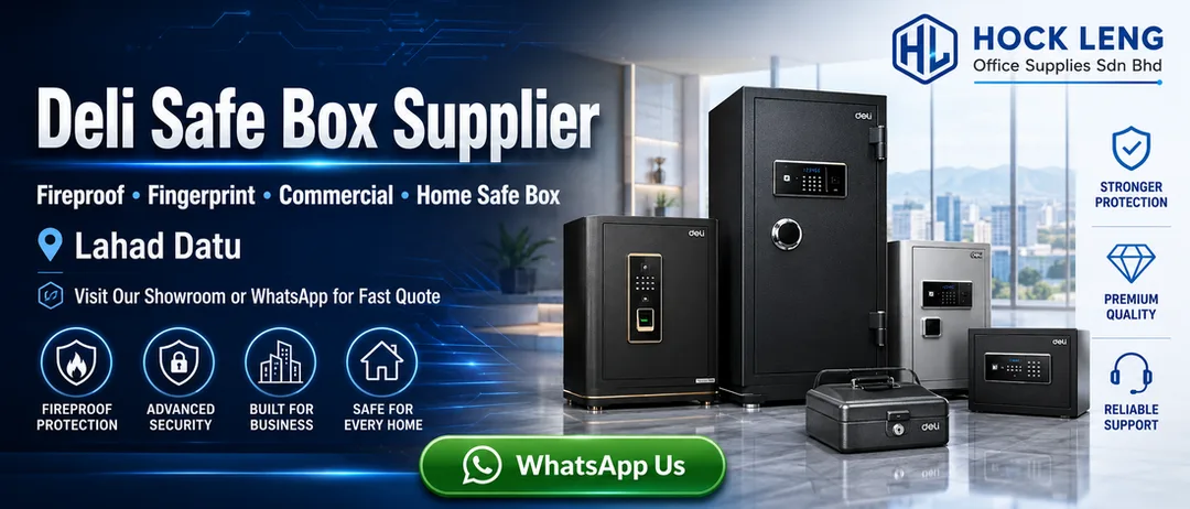 safe box supplier in Lahad Datu Hock Leng Office Supplies fireproof fingerprint commercial home safe box Sabah showroom