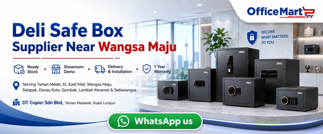 Deli safe box supplier in Wangsa Maju Taman Melawati DT Copier with fireproof fingerprint digital commercial home and hotel safe box models