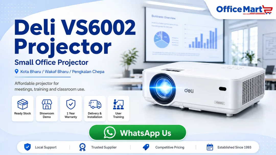 Deli VS6002 small office projector supplier in Kota Bharu Kelantan Office Mart Sdn Bhd