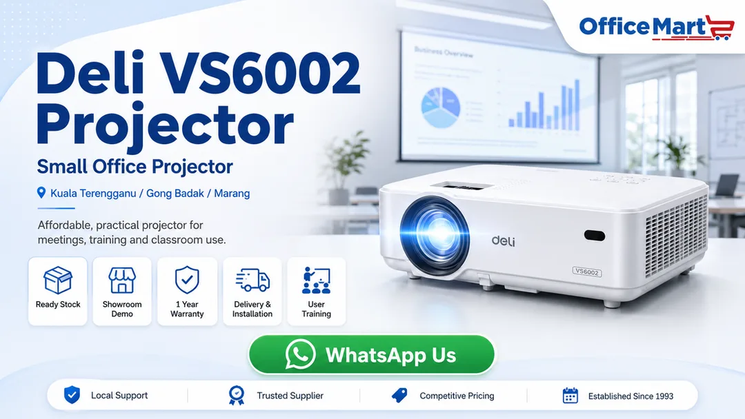 Deli VS6002 small office projector supplier in Kuala Terengganu Office Mart Sdn Bhd