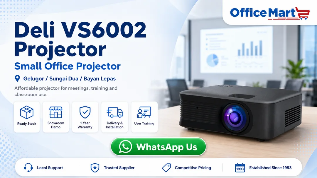 Deli VS6002 small office projector supplier in Penang Office Mart Sdn Bhd Gelugor