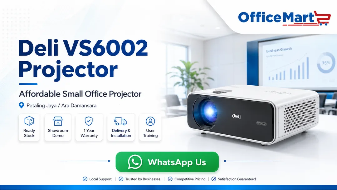 Deli VS6002 low budget small office projector supplier in Ara Damansara Petaling Jaya Office Mart Sdn Bhd