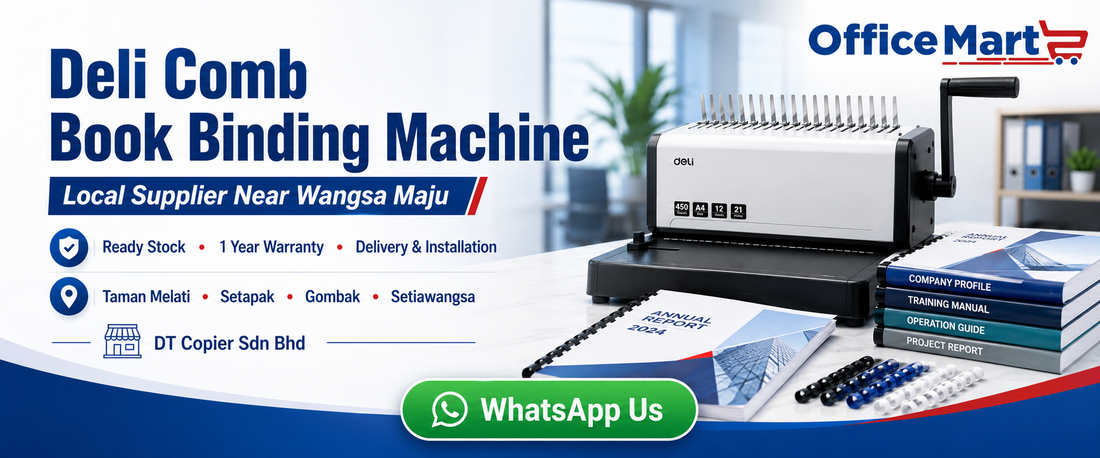 Deli comb book binding machine supplier near Wangsa Maju DT Copier Taman Melawati with ready stock warranty delivery installation showroom demo and onsite service