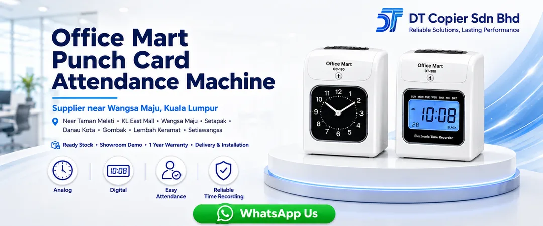 Office Mart TR-990A Analog and TR-990D Digital punch card attendance machine time recorder supplier near Wangsa Maju Taman Melawati Setapak