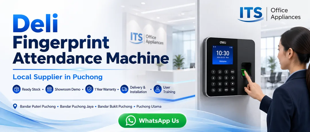 eli fingerprint attendance machine supplier in Puchong ITS Office Appliances Bandar Puteri with showroom demo delivery installation user training and onsite service