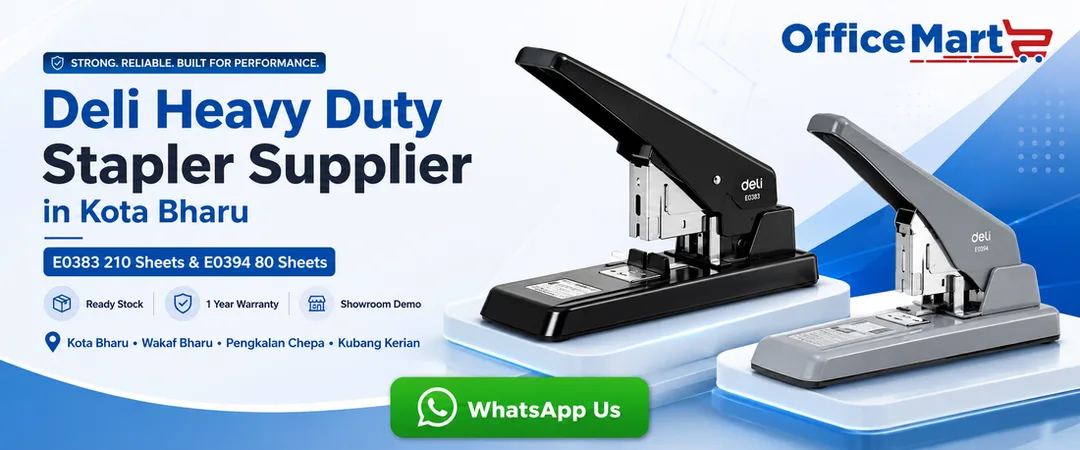 Deli heavy duty stapler supplier Kota Bharu Office Mart E0383 210 sheets and E0394 80 sheets