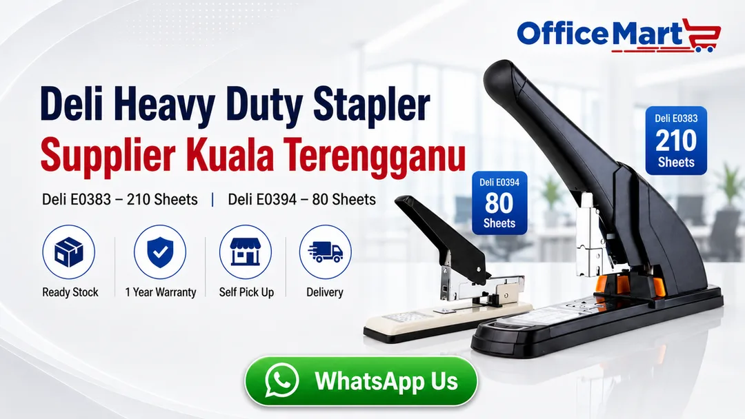 Deli heavy duty stapler supplier Kuala Terengganu Office Mart E0383 210 sheets and E0394 80 sheets