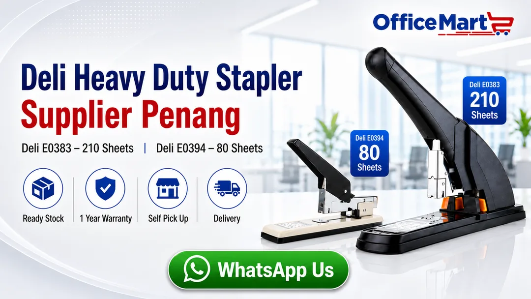 Deli heavy duty stapler supplier Penang Office Mart Gelugor E0383 210 sheets and E0394 80 sheets