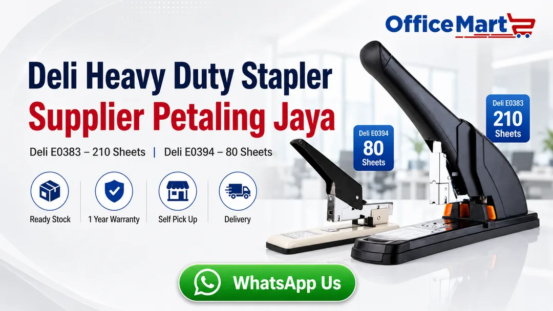 Deli heavy duty stapler supplier Petaling Jaya Office Mart Ara Damansara E0383 210 sheets and E0394 80 sheets