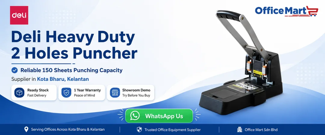 Deli E0150 Heavy Duty 2 Holes Puncher Supplier in Kota Bharu Office Mart Kelantan
