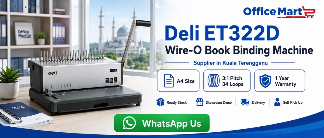 Deli ET322D Wire-O Book Binding Machine supplier in Kuala Terengganu at Office Mart
