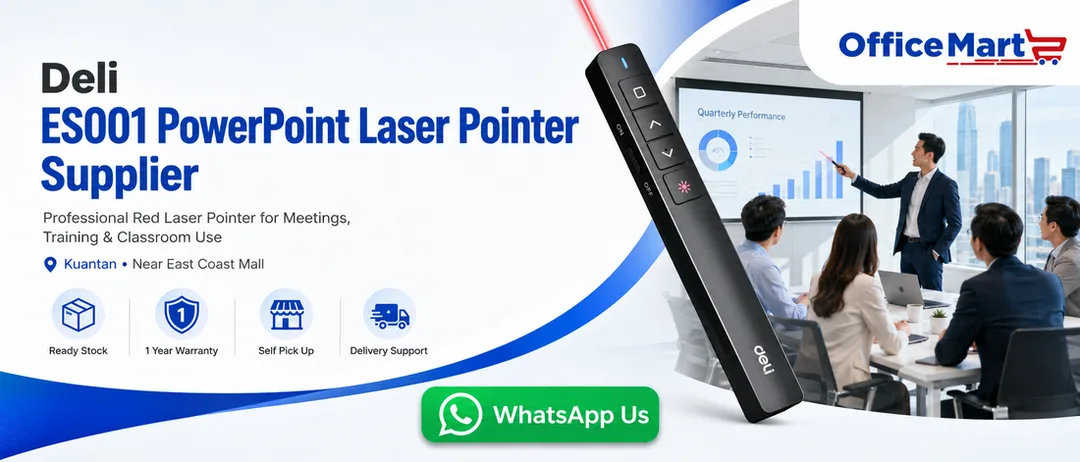 PowerPoint Laser Pointer Deli ES001 supplier in Kuantan Office Mart near East Coast Mall