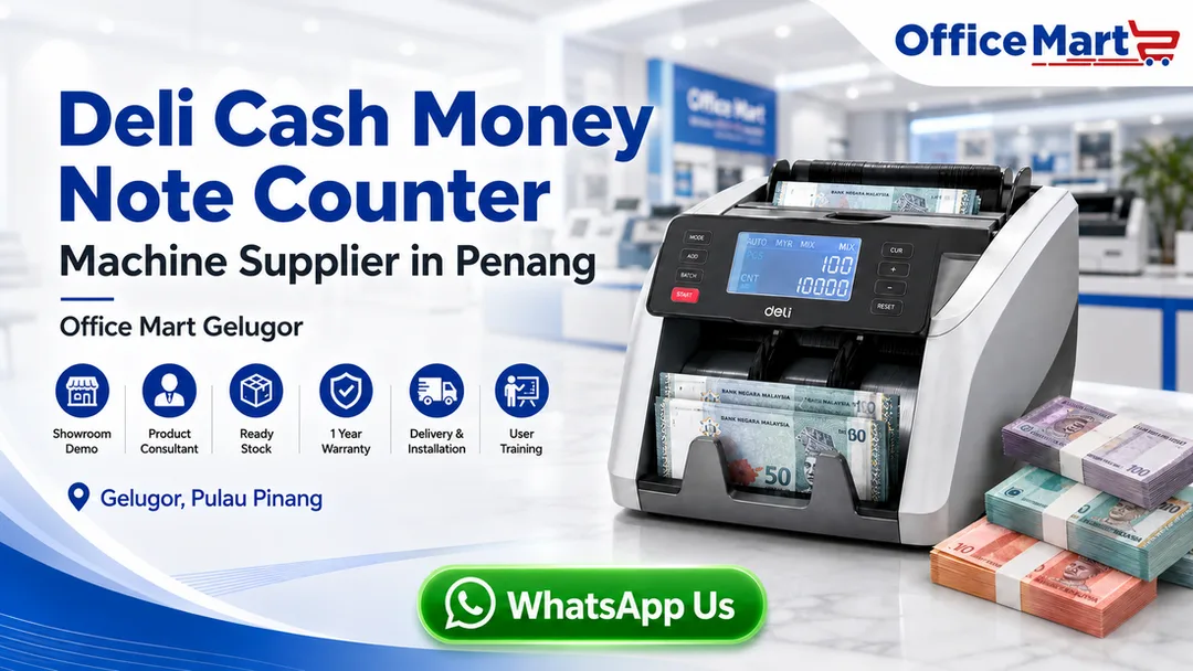 Deli cash money note counter machine supplier in Penang Office Mart Gelugor