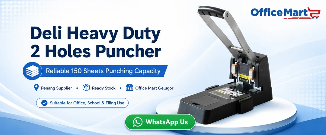 Deli E0150 Heavy Duty 2 Holes Puncher Supplier in Penang Office Mart Gelugor