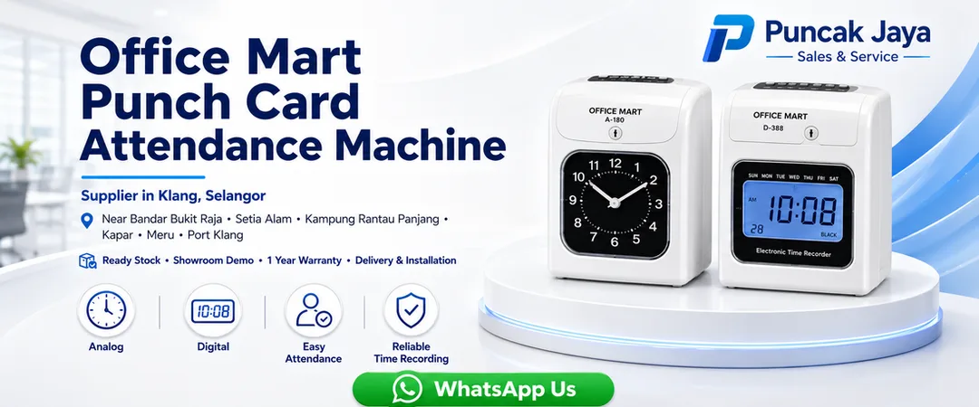 Office Mart TR-990A Analog and TR-990D Digital punch card attendance machine time recorder supplier in Klang Selangor