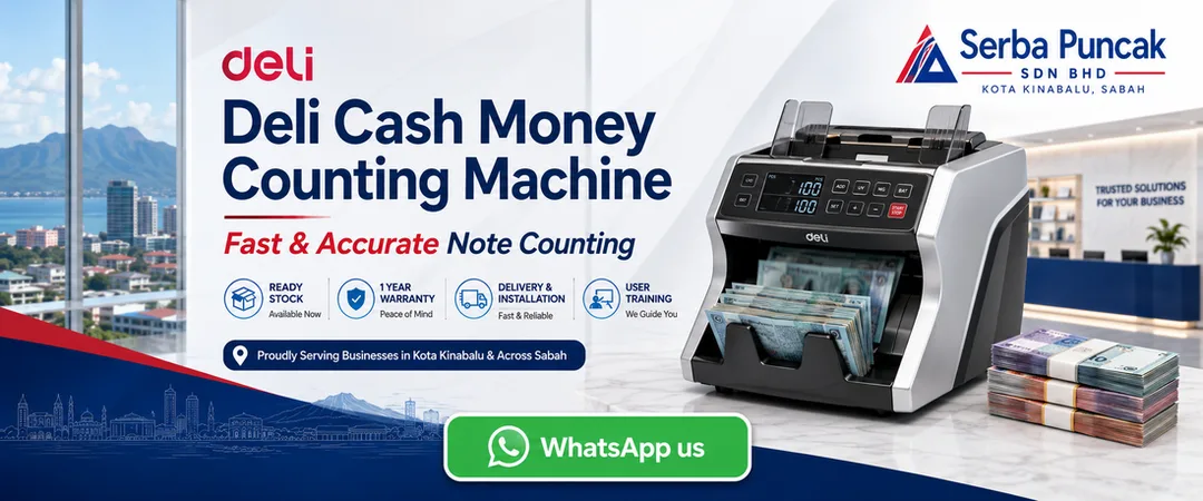 Deli cash money counting machine note counter supplier in Kota Kinabalu Serba Puncak Sdn Bhd